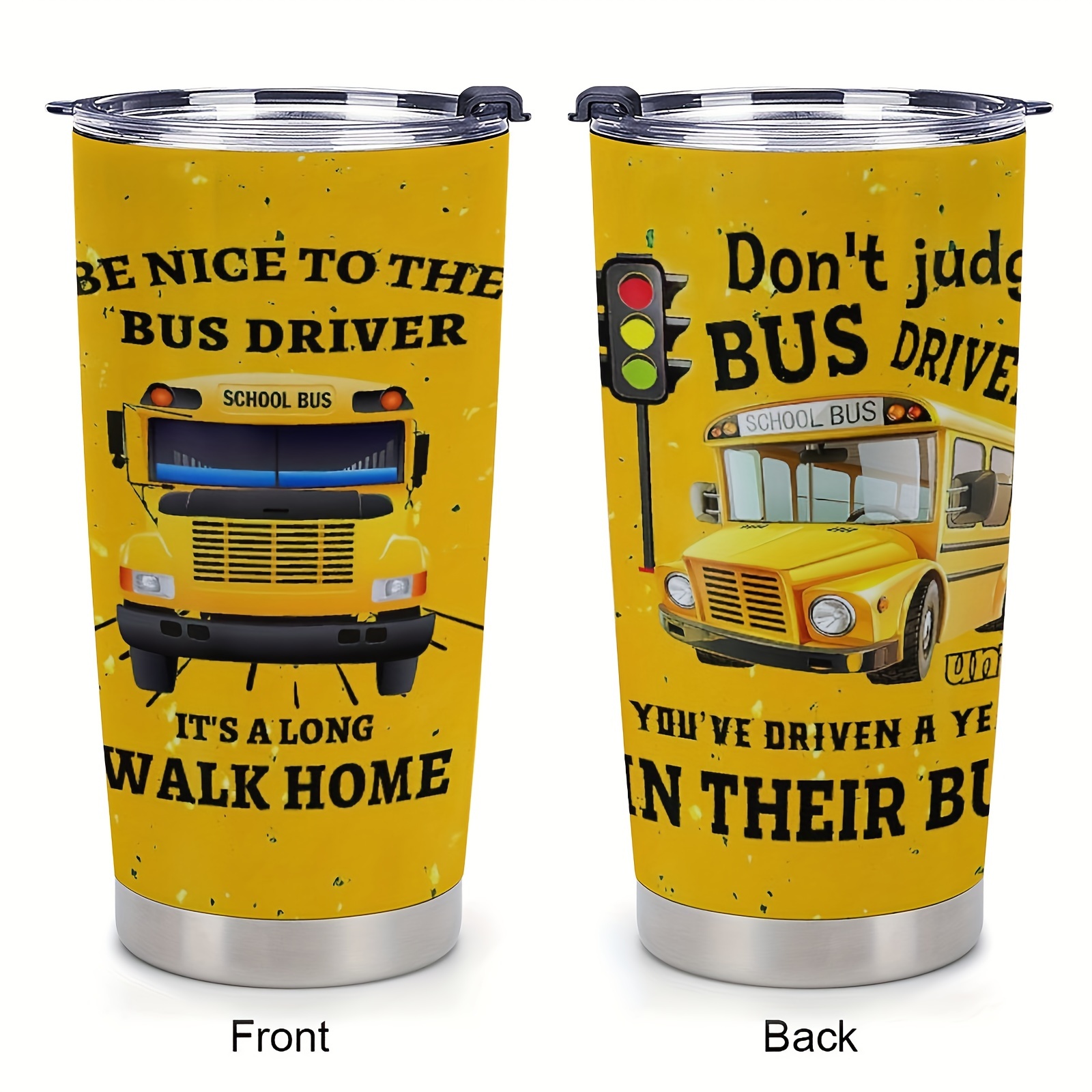 

1pc 20oz School Bus Driver Gifts, School Bus Tumbler Cup, Bus Driver Appreciation Gifts, Stainless Steel Insulated Cup School Bus Driver Travel Coffee Mug Birthday Christmas Gifts For Men