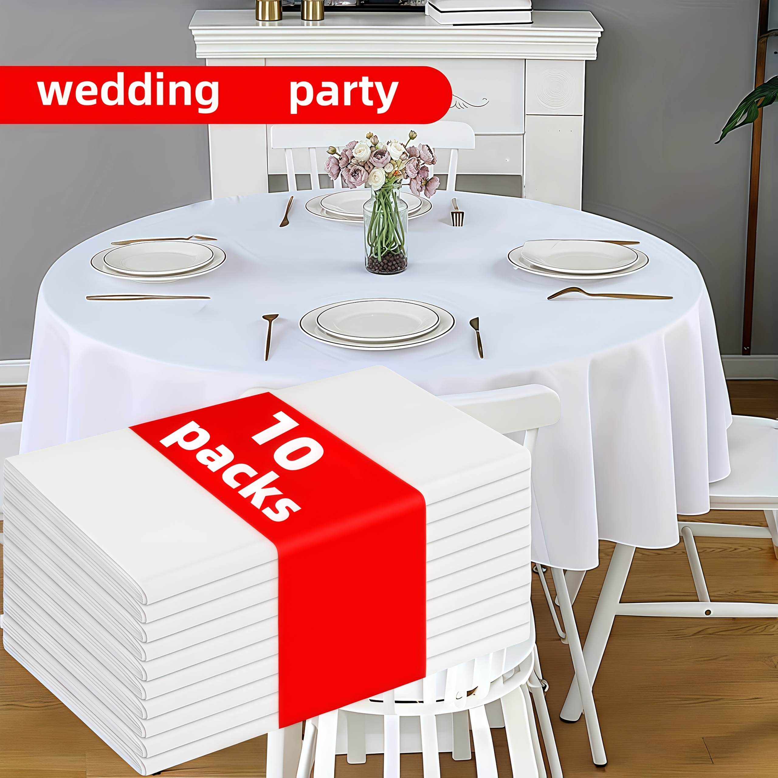 peva disposable tablecloths round table covers Temu Bahrain - Main Image