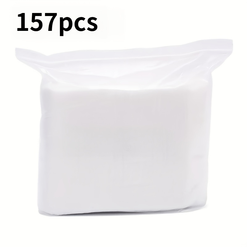 TEMU 157pcs Microfiber Mop Pads - Easy To Clean, Dry And Wet Use, Disposable Flat Floor Cloth, Effective For Home Cleaning, White With Green Backing