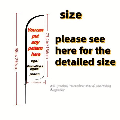 custom 1 set of banner advertising flags size 55x186cm using durable ultra thick fabric 110g m can flagpole complete customization or purchase flag face customizable text pictures logo and photos