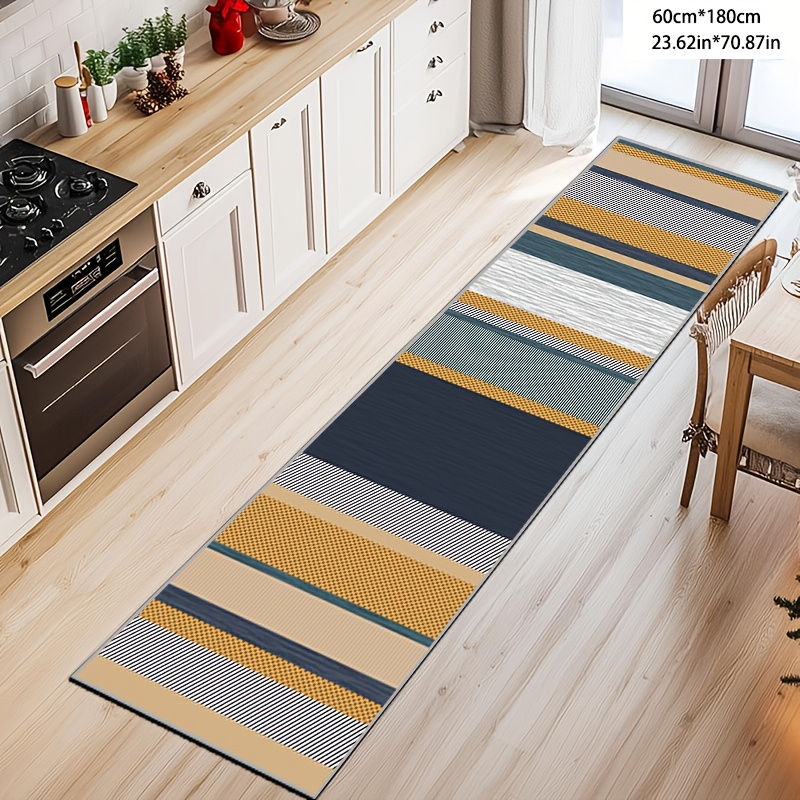 TEMU Striped Abstract Washable Running Rugs, Hallway Runners, Super Soft Rugs Running Kitchen Running Rugs With Rubber Backing, Laundry Room Rugs