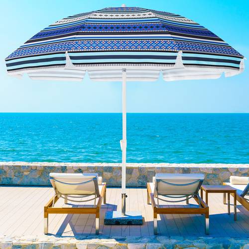 8 feet large beach umbrella with sand heavy duty high wind portable outdoor umbrellas uv 50 protection air vent tilt patio