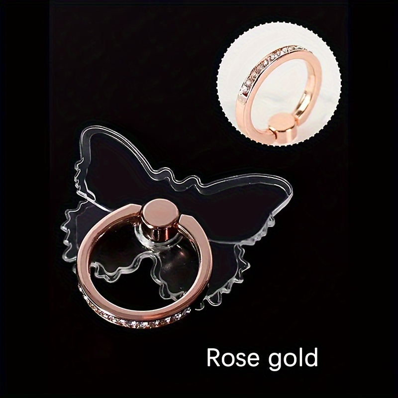360° Transparent Ring Desktop Phone Holder Home Mobile Finger Loop Stand With Back Pull Ring