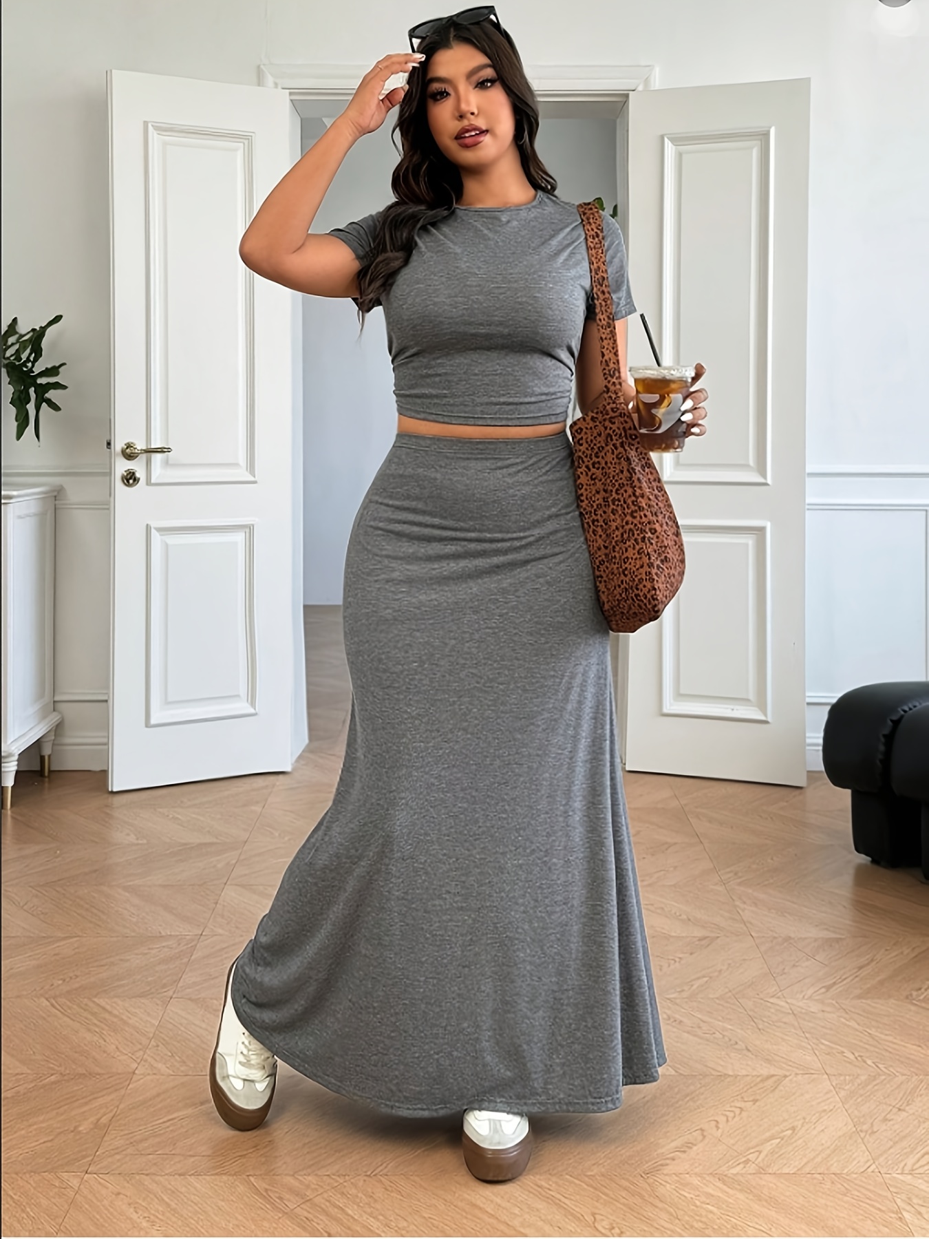 two piece outfits plus size sold on Temu United States