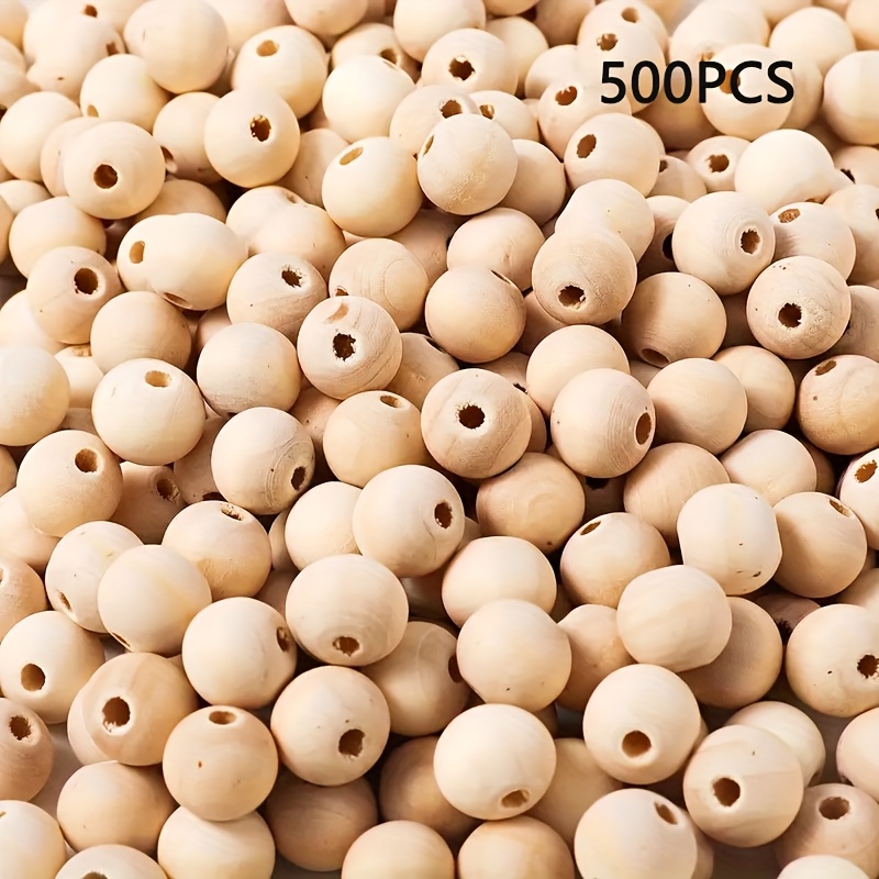 Image of 500 8mm Natural Wood Beads - Round Scattered Beads, Beads, Smooth Round Handcrafted Wood Beads, Suitable For Jewelry Making, Handicrafts, Decorations And Home Decoration (beads)