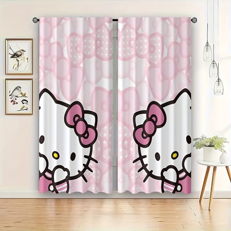 

2pcs Sanrio Cute Cartoon Printed Blackout Curtains - Sun-blocking Curtains For Decorating Windows In Kitchens, Bedrooms, Offices, And Living Rooms, As Well As Door Curtains.