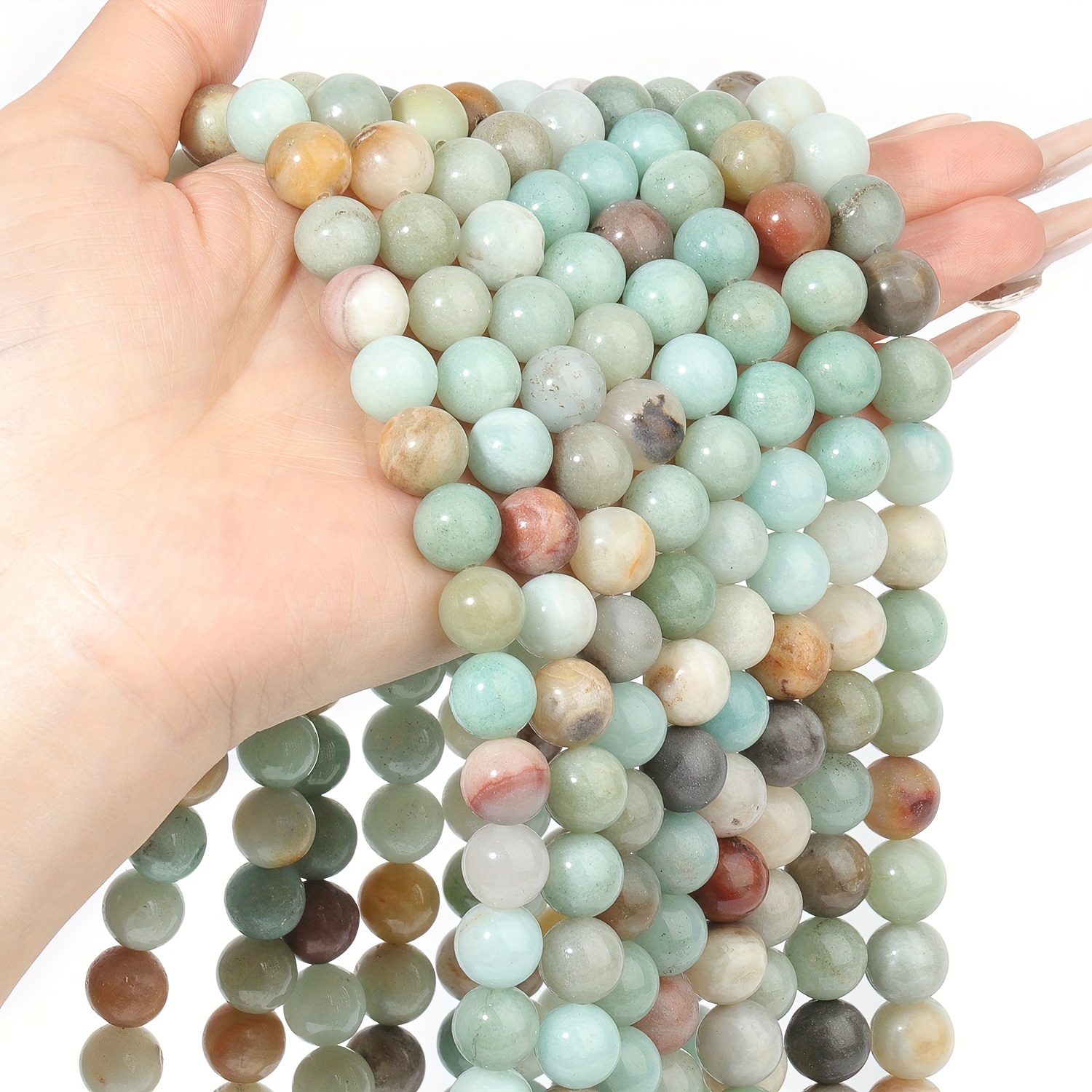 

Natural Stone Round Beads For Jewelry Making - Loose Stone Beads - Diy Bracelet Necklace -4/6/8/10/12mm - Artisanal Decorative Beads