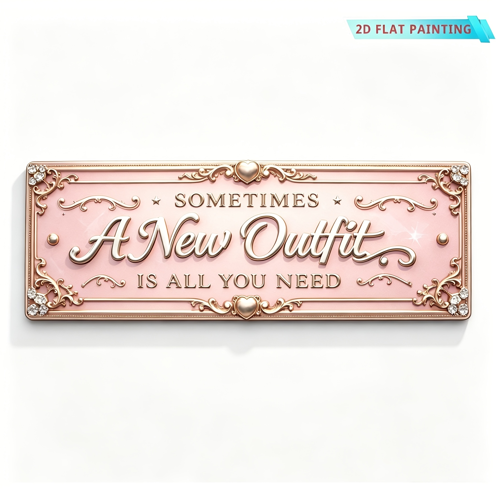 TEMU Plat 2D, Plan Plat 2D, 1 pièce, Décoration Murale de Luxe "Plus de Vêtements, Mieux C'est" - Plaque Décorative en Bois, Parfaite pour Penderies,