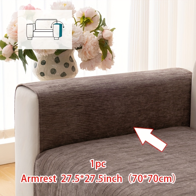 TEMU 1pc Solid Color Minimalist Universal Sofa Cushion, Pet-friendly, Non-slip And Breathable, For Living Room And Bedroom Decoration, Non-slip Sofa