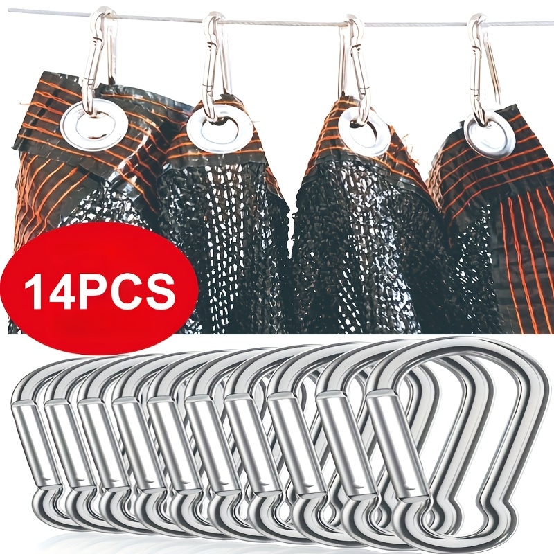 TEMU Set da 14 pezzi di chiusure a strappo portatili in acciaio inossidabile, fissaggi ad anello multifunzionali a strappo, adatti per , , amache,