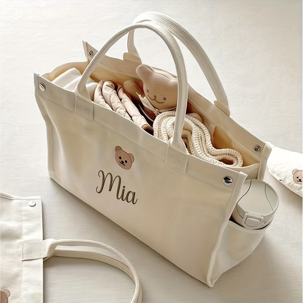 TEMU Sac à main personnalisé brodé sur mesure pour - Cabas de grande à motif , sac à langer bandoulière/à main, léger, adapté pour , -, le rangement,