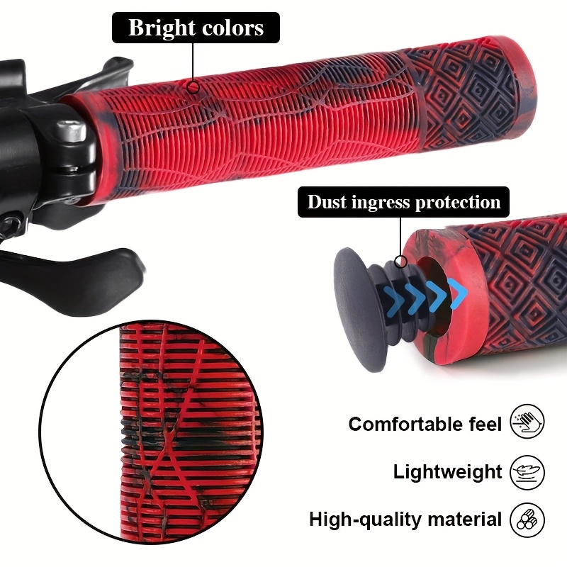 2 bucăți Ghidon de 6,5 inchi pentru Scuter - Ghidon de Bicicletă de Munte și Scuter în Culori Mixte, Mânere Extinse de 165 mm, Îngroșate, Antiderapante, cu Absorbție de Șocuri și Mânere Moale, Potrivite pentru Scutere Profesionale de Cascadorii, BMX, Biciclete de Munte, Dopuri pentru Accesorii de