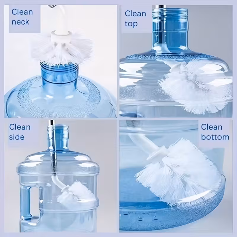 1pc stainless steel long-handled cleaning brush with ergonomic handle & replaceable bristles - durable plastic bucket & bottle cleaner for home use, water bottle for cleaning, water bottle for mop, bottle cleaning brush, large bottle cleaning brush Product details 3