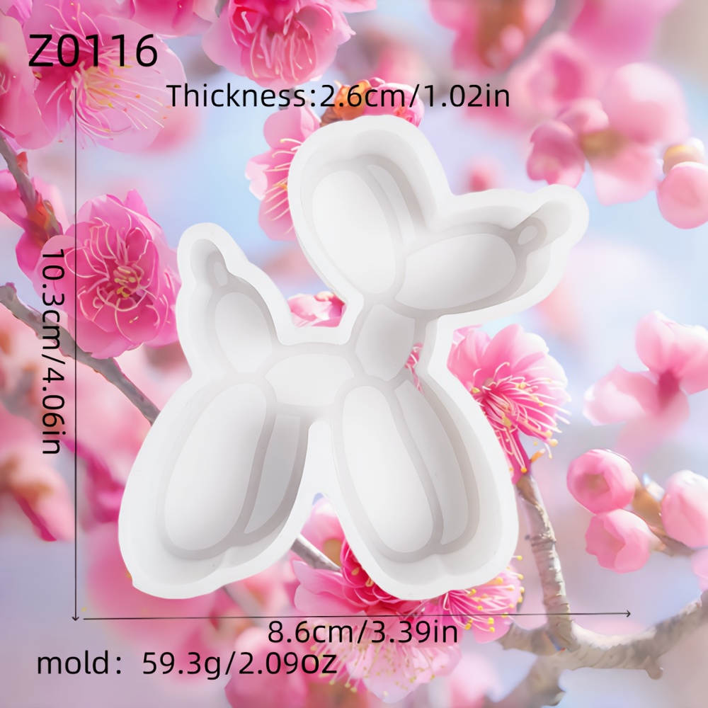 TEMU Silicone Resin Mold For Balloon Dog, Candle Mold, Decorative Item Mold, Crystal Epoxy Resin Specimen Mold, Car Air Freshener Silicone Mold, Car