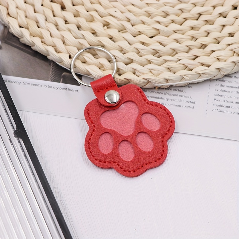 3 Porte-clés En Cuir Pour Poils D'animal - Forme Patte De Chat, Compartiment Souvenir - Cadeau Pour Propriétaire De Chien/chat - 4