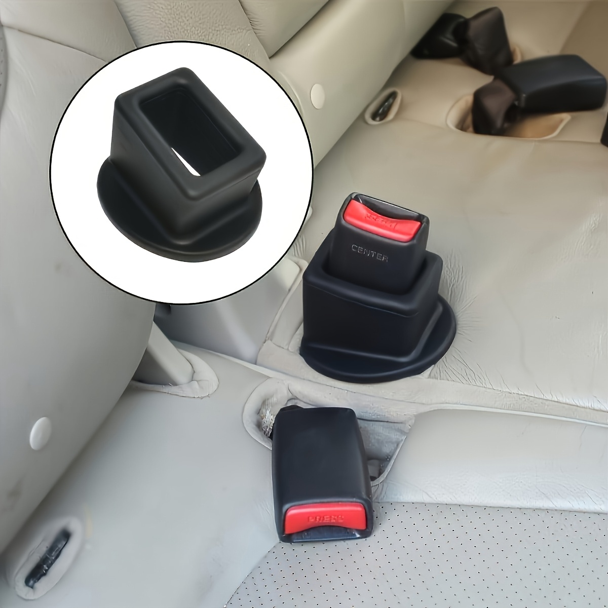 TEMU 1sets Of Silicone Seat Buckles, Easy To Reach The Ring Of The Car Seat, Reinforced Slot Vertical Support, Suitable For Most Car Models