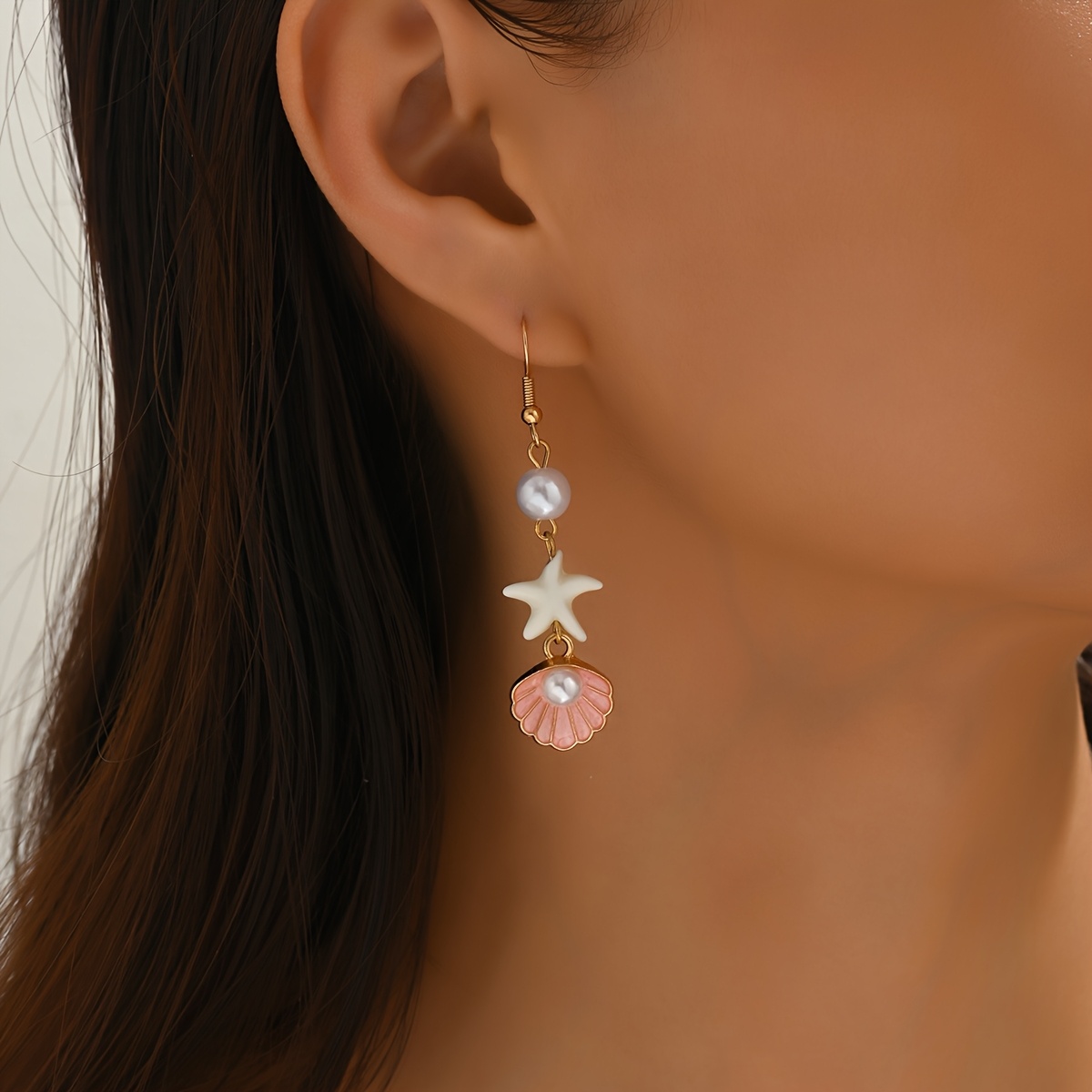 Bohemian Beach Style Starfish and Shell Earrings