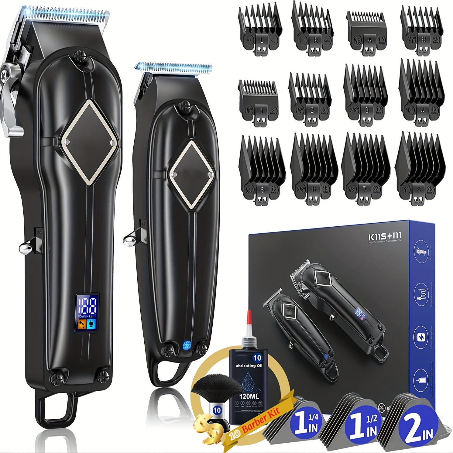 

Hair Clippers For Men Grooming Kit & Cordless Close Cutting Trimmer Kit, Rechargeable Hair Cutting Kit Beard Trimmer Clipper Set