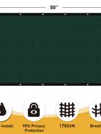 6x50ft privacy screen fence heavy duty fencing shade cover 170gsm 90 blockage mesh shade net for wall garden yard backyard 6 ft x 50 ft dark green