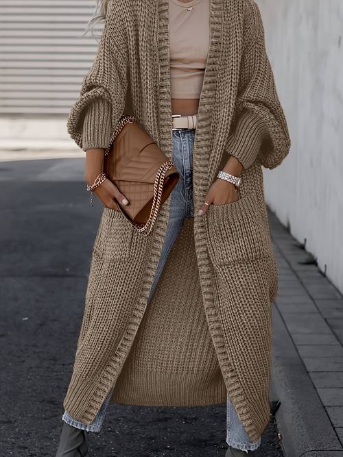 damen einfarbige lässige langarm cardigan mit fall sleeves | herbst/winter lange jacke mit , marke nzzof