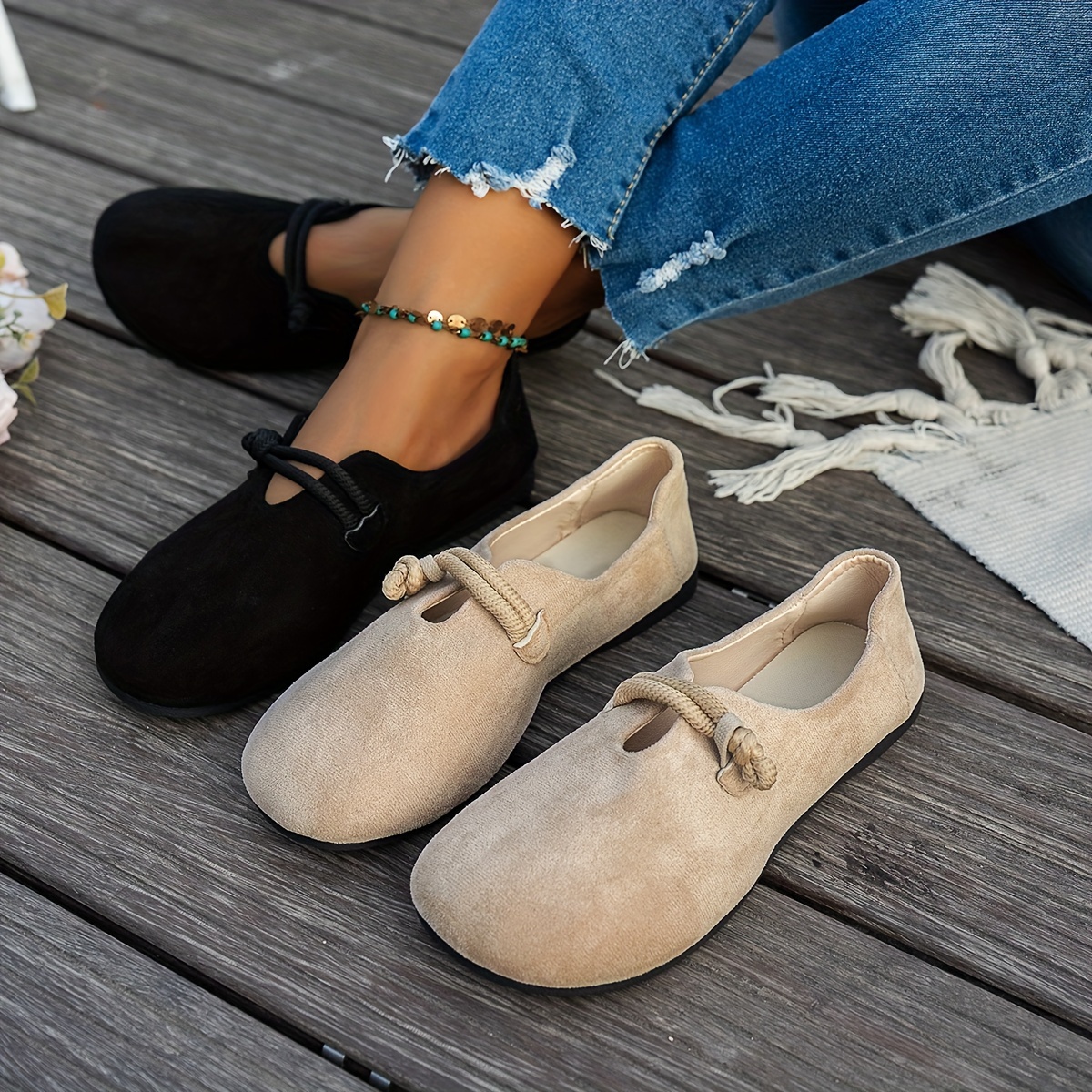 

Elegant Women' Slip-on Flats - Comfortable Soft Sole, Lightweight & Non-slip For Work And Casual Wear