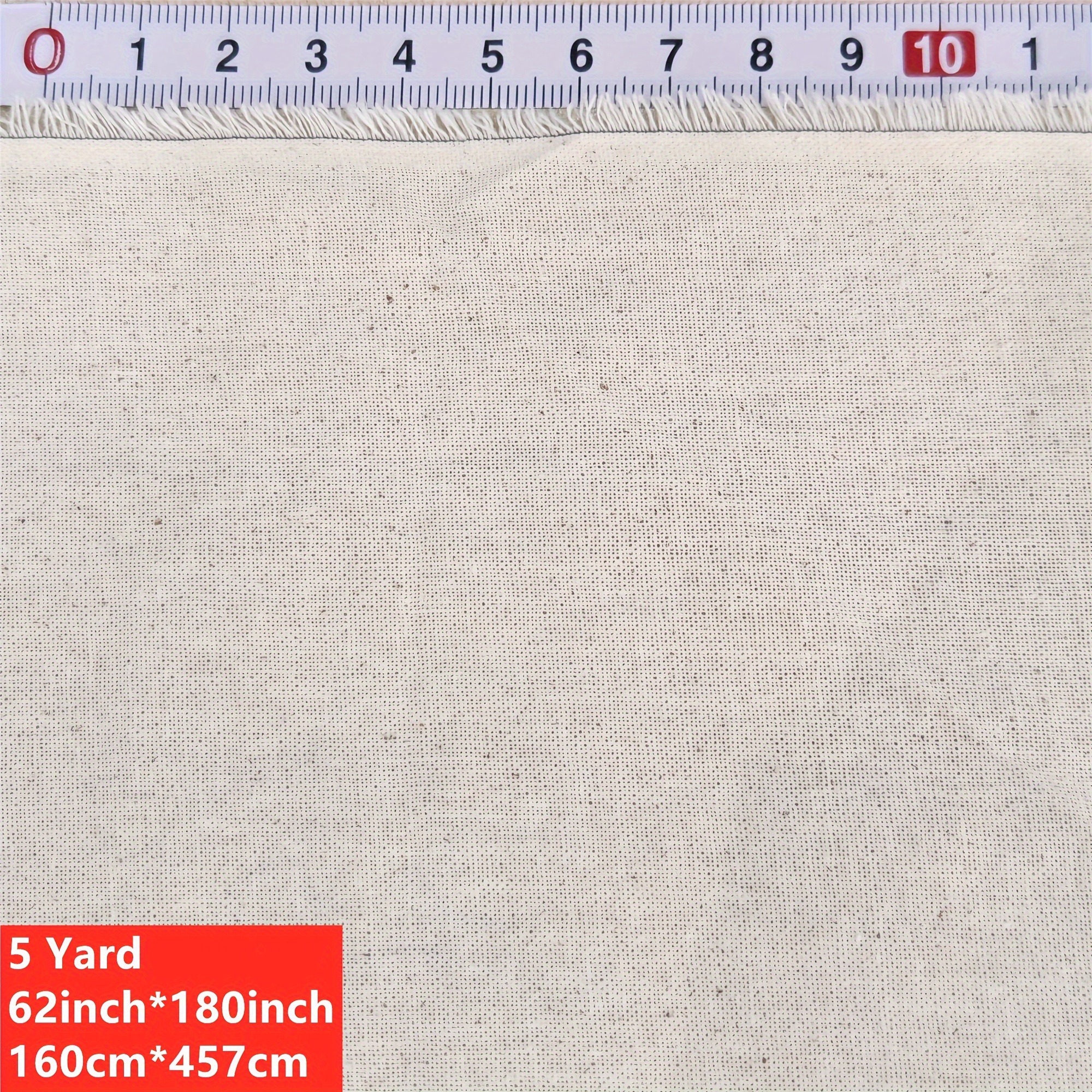 1pc Medium Weight Unbleached Muslin Fabric By Yard - 5 Yards, 60" Wide Cotton Muslin Fabric For Sewing - Dye-free, Medium Weight, Cotton Fabric For Sewing