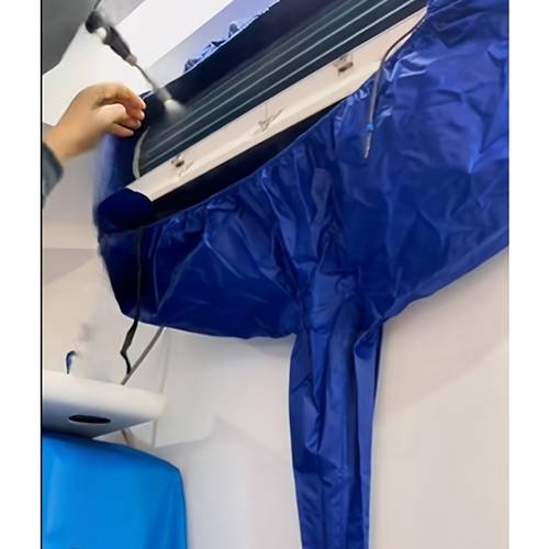7 8pcs large sized summer air conditioning cleaning cover suitable for air conditioners thickened water bag with drainage pipe dust removal tool kit reusable with support plate