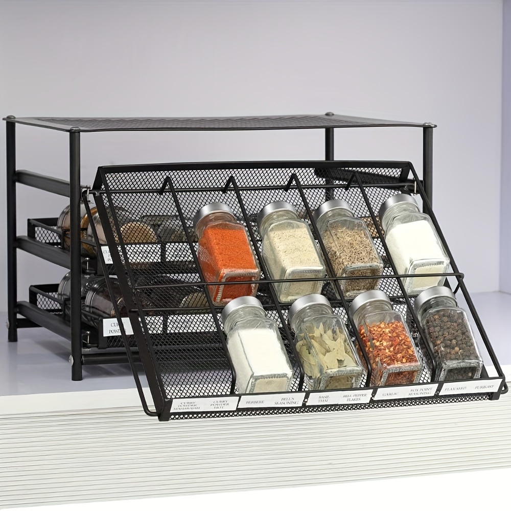 Spice Rack Countertop 3 Tiers Drawer Type Storage Holder - Temu United ...