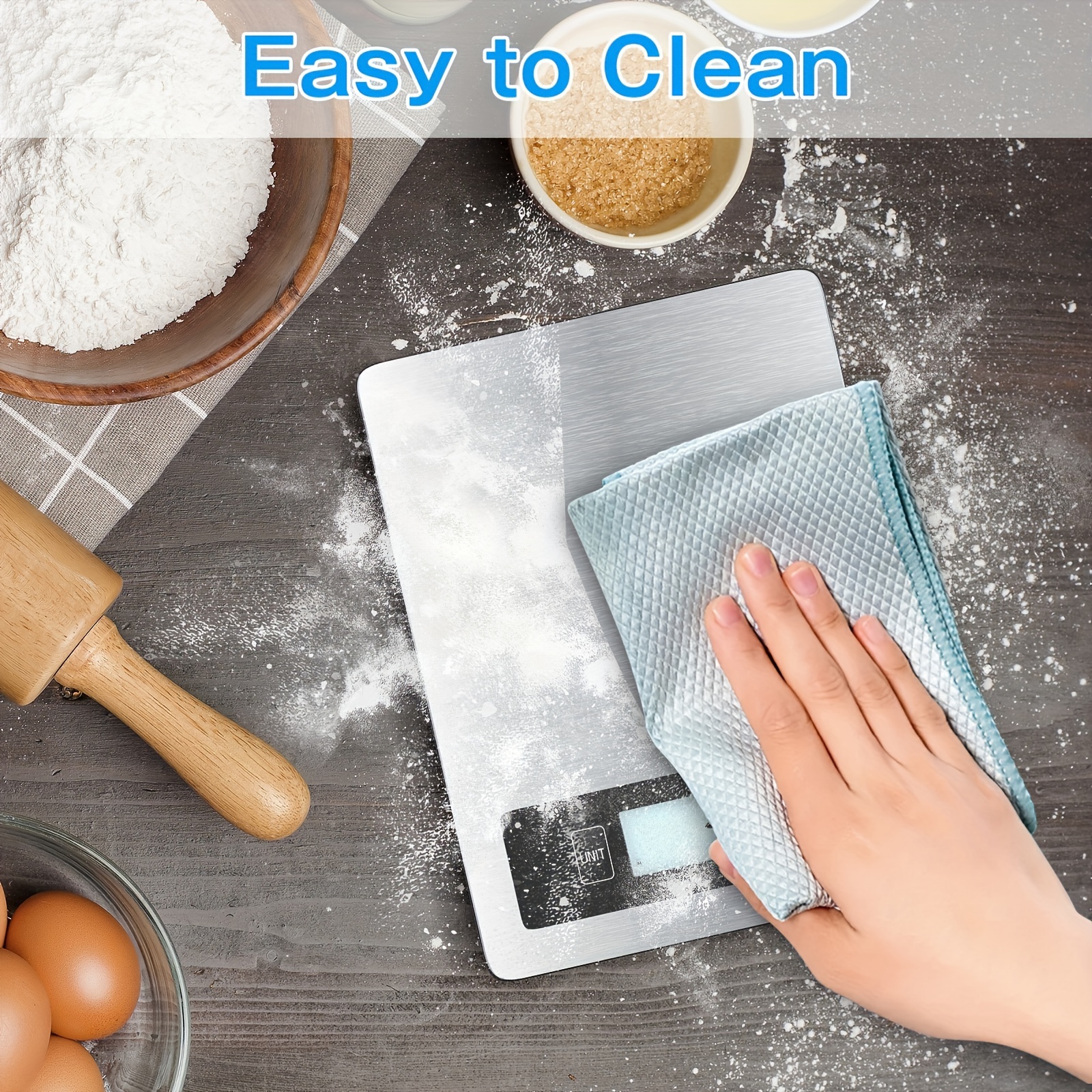 [High-Precision Digital Scale] 11Lb/5kg Digital Kitchen Scale - High-Precision Stainless Steel Platform with Dual Power, Large Display for Ounces, Grams & More - Perfect for Cooking, Baking & Meal Prep