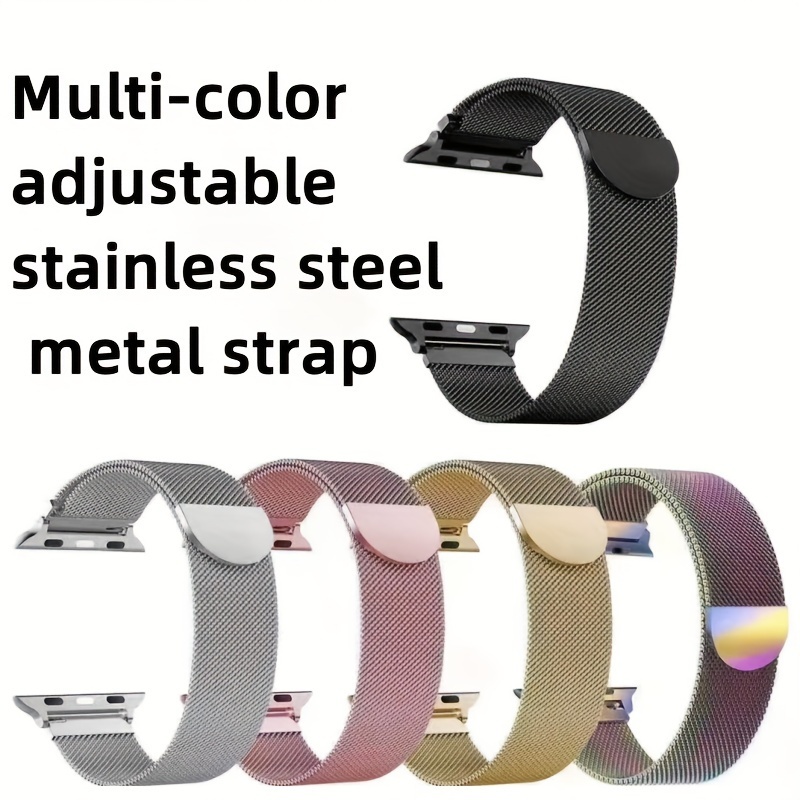 

Stainless Steel Metal Band Compatible With Iwatch Series Ultra/se/9/8/7/6/5/4/3/2/1 Stainless Steel Magnetic Strap