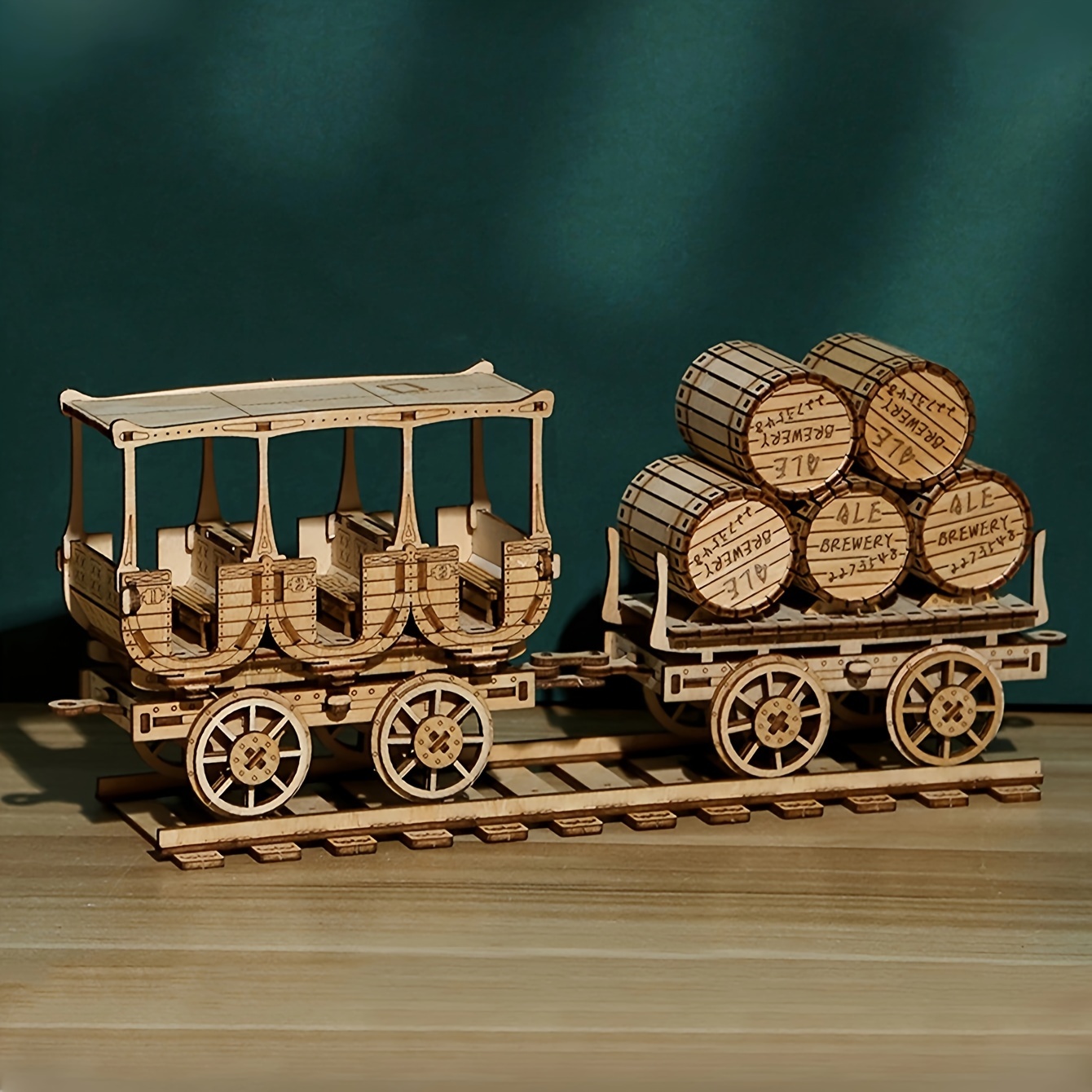 

Camion à vin 3D en bois, modèle de puzzle, kit de construction, casse-tête et puzzle pour cadeaux de Noël et d'anniversaire