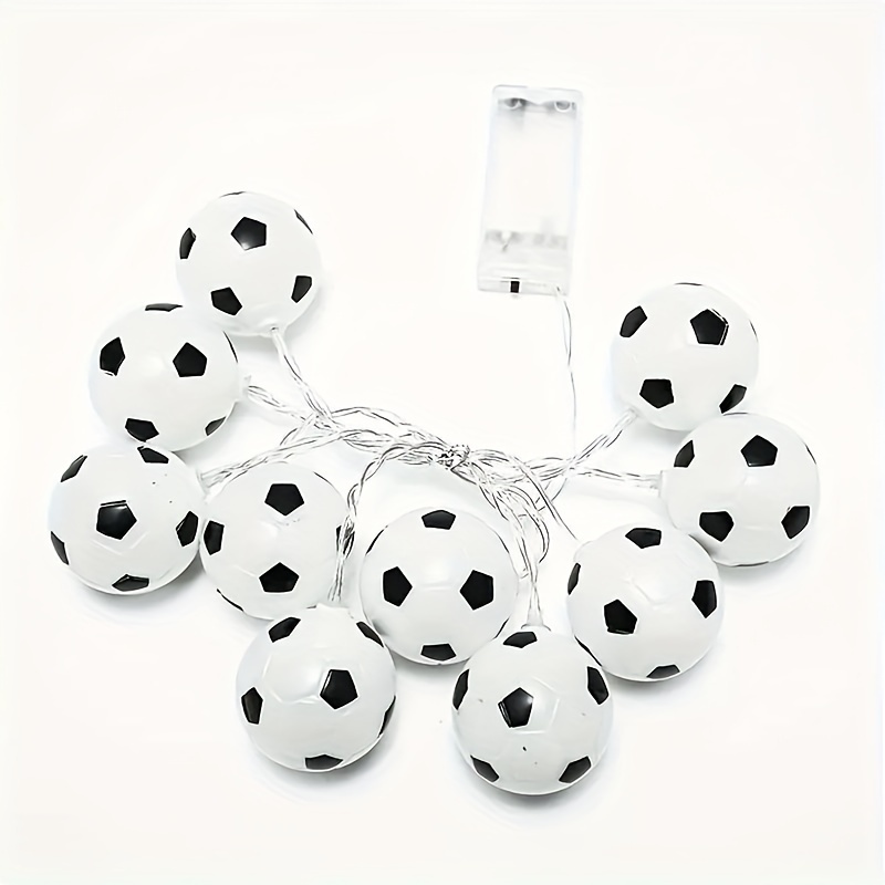 

1pc Soccer Balls Led String Lights, Football Garland Lights, Bedroom Home Wedding Party, For Bar Club Garden Party Sports Carnival Parties Garden, Patio Decoration, Battery Powered