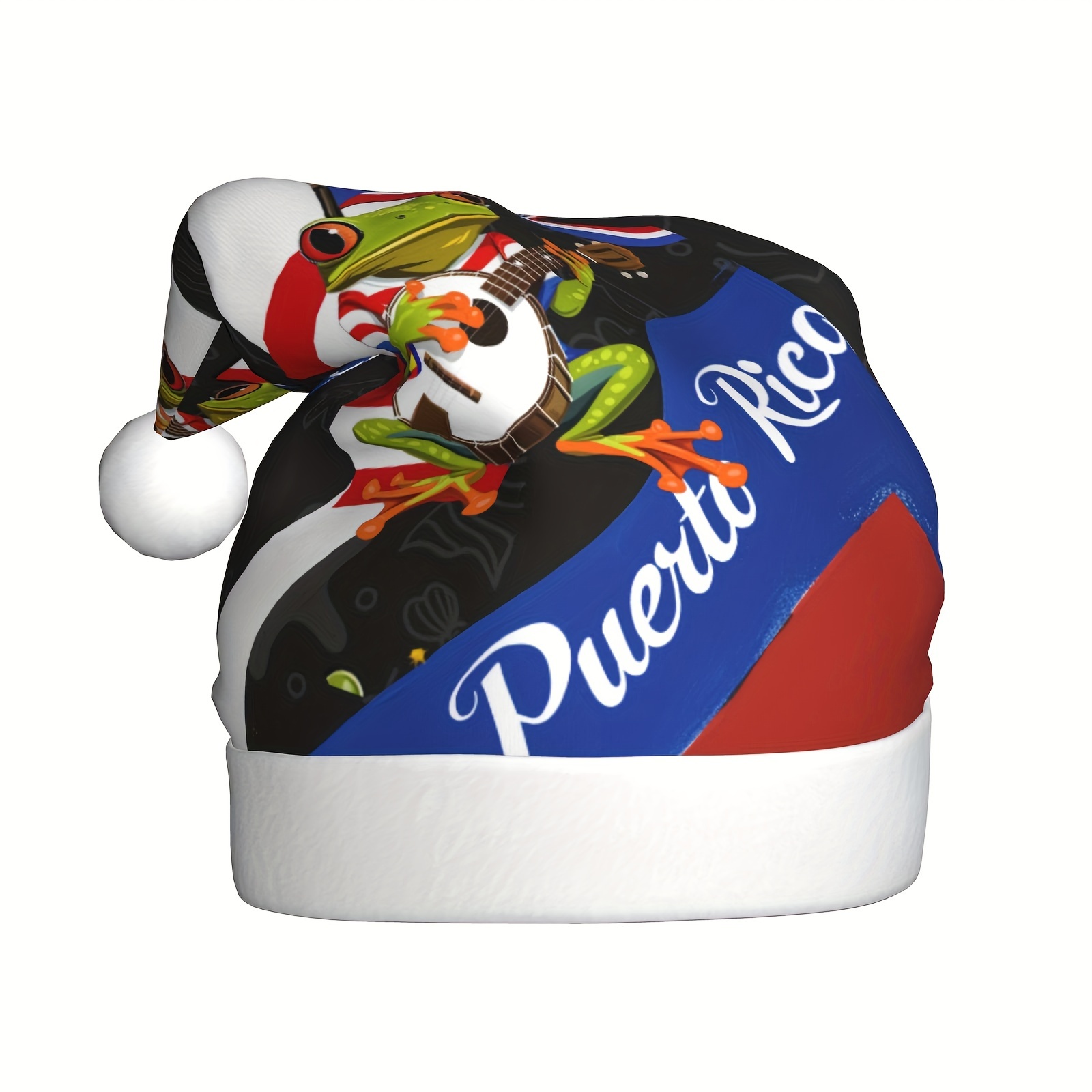 

Puerto Playing Guitar Christmas Hat - Unisex Adult Cap For Christmas, Halloween, New - Polyester, No Needed, Hanging Decor