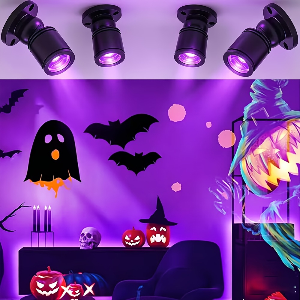 TEMU 6/4/2pcs Led Uv Blacklight, Usb Powered 1w Blacklight, Violet Mini Spotlight Glow In The Dark For Party Supplies, Led Blacklight For Fluorescent