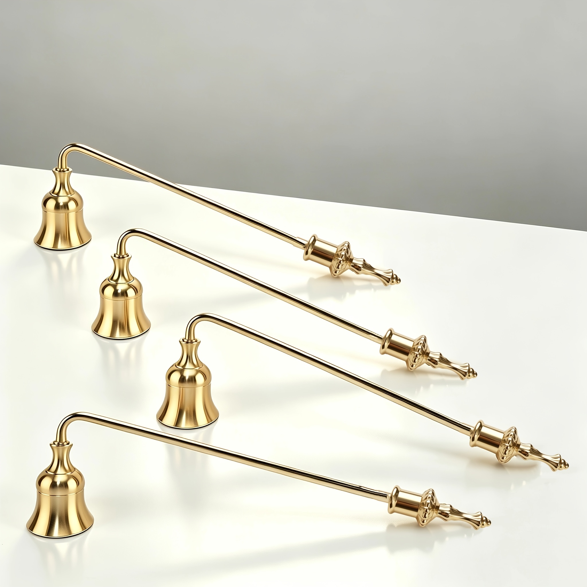 TEMU Ensemble de 4 éteignoirs de bougie de luxe, options multicolores doré/argenté/noir, convient pour la décoration intérieure et les bougies