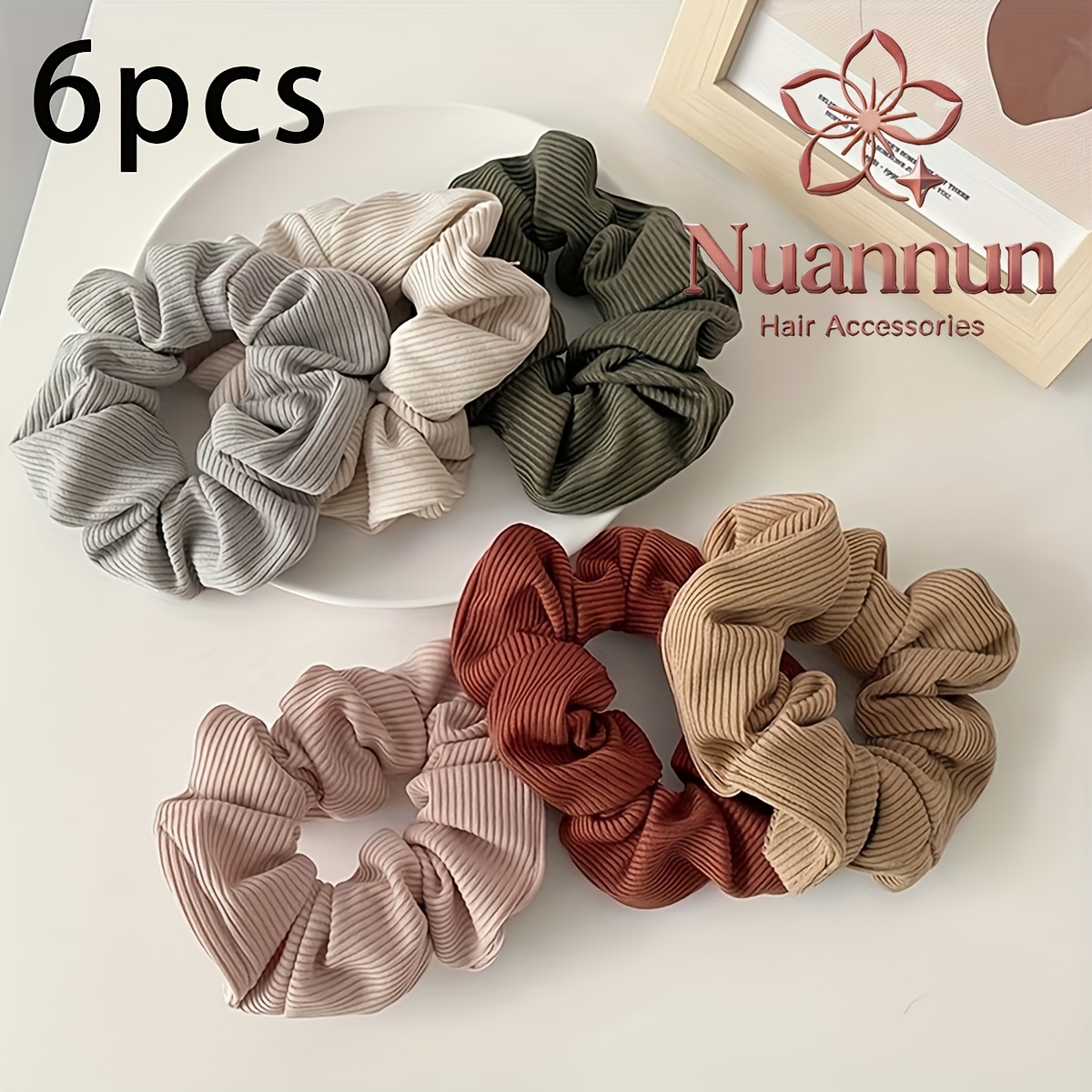 6/12pcs Temperament Hair Ties Simple Ponytail Bun Hair Accessories