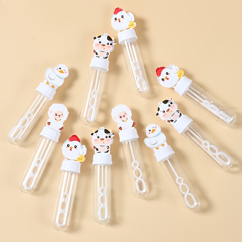 

10pcs Farm Animal Wands, Plastic Tube Stick Set For Party Favors, No Liquid Needed, Ideal For Baby Shower, Birthday, Event Decoration - Cow, Sheep, Chicken Design