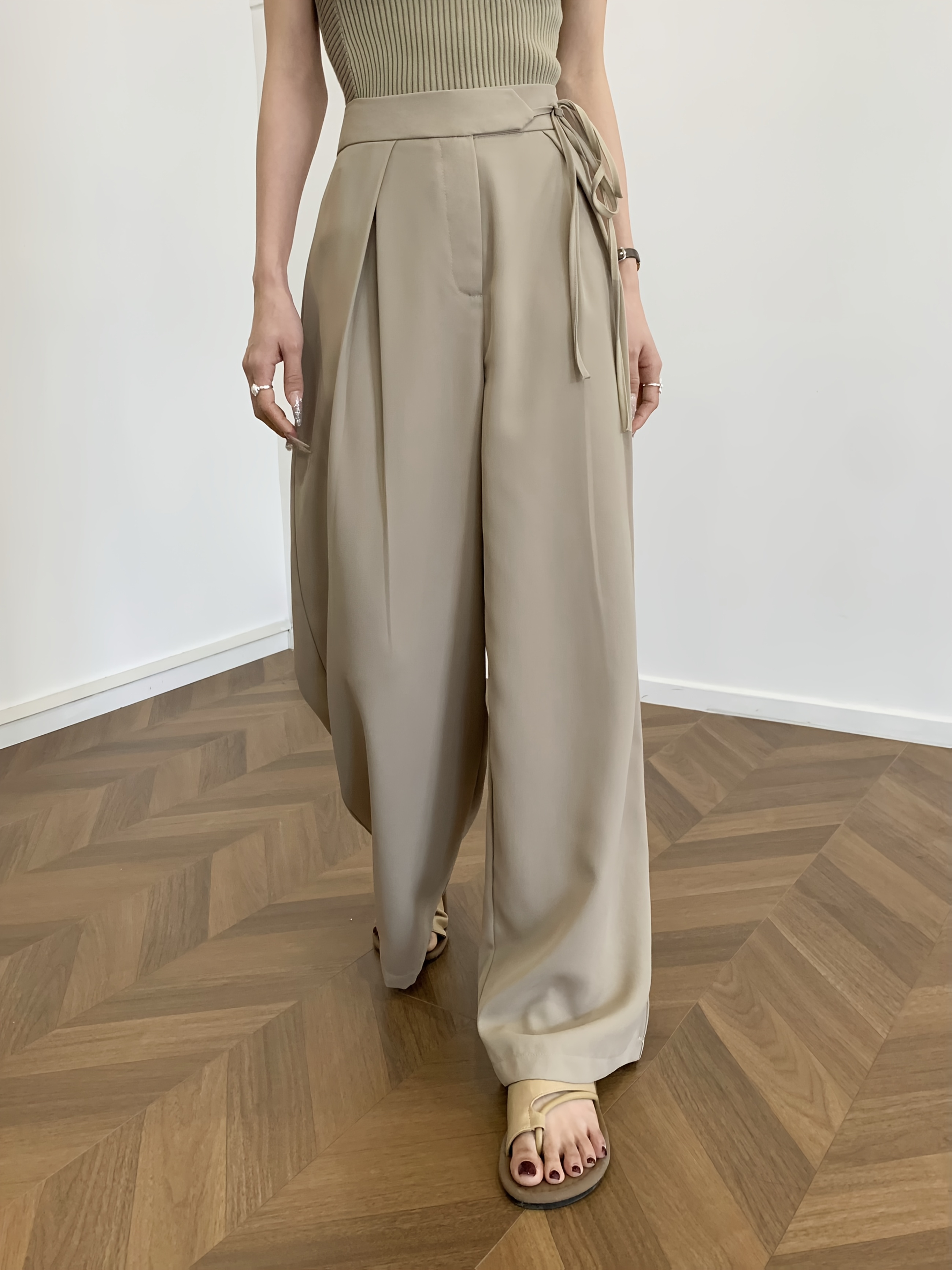 Pantalones Largos Pantalones De Tela Verano Mujer Pantalón De