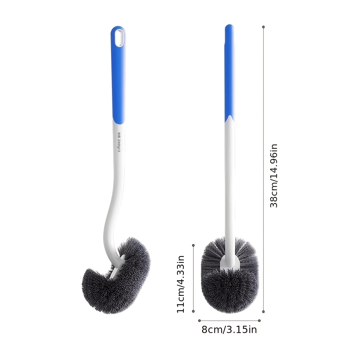 TEMU Brosse de Toilettes avec Manche pour Nettoyage en Profondeur, Kit de Nettoyage des Zones Difficiles d' sous les Bords, Accessoire de Salle de