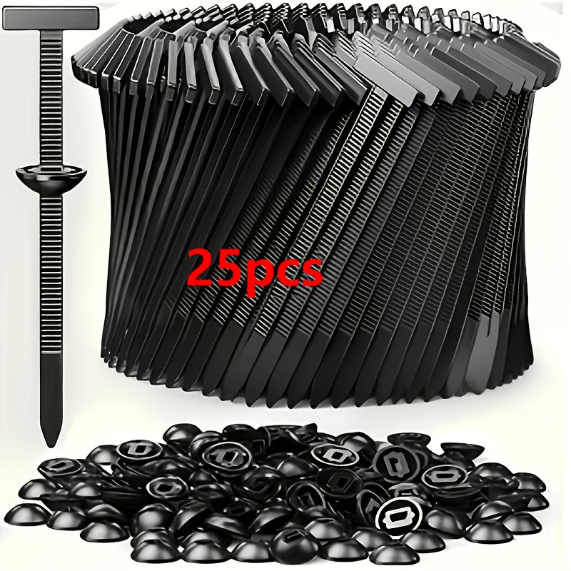 TEMU Durable Self-locking Nylon Cable Tie With Black - High-tensile Uv-resistant Fastener, Suitable For Car Repair, Home And Outdoor Multifunctional