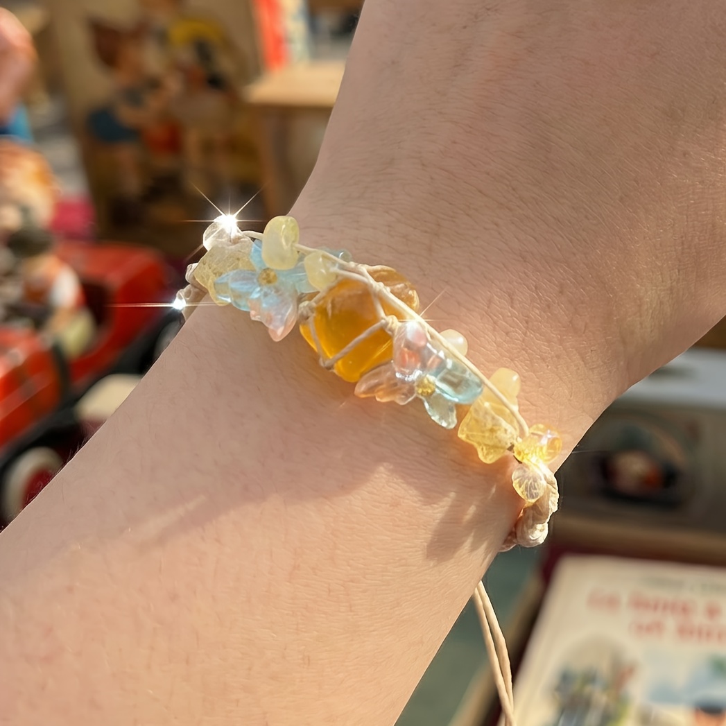 Handmade Adjustable Bohemian Crystal Bracelet, Multi-Color
