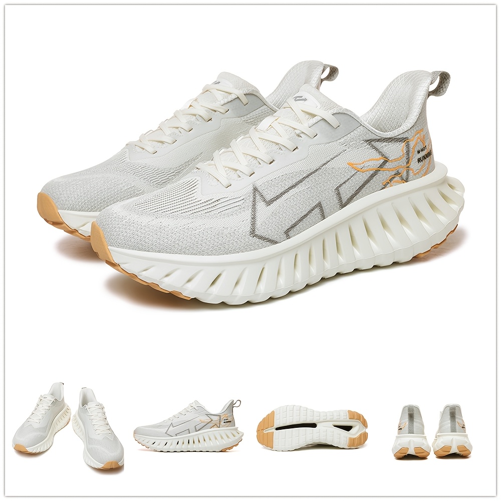 Men'S Technology Carbon Board Running Shoes | Breathable Athletic Sneakers with Cushioned Shock Absorbing EVA Chunky Sole, Casual Sporty Look, Slip-resistant Wear-resistant All-Terrain Grip for Gym, Jogging, Marathon - Running & Work Out Training Sh