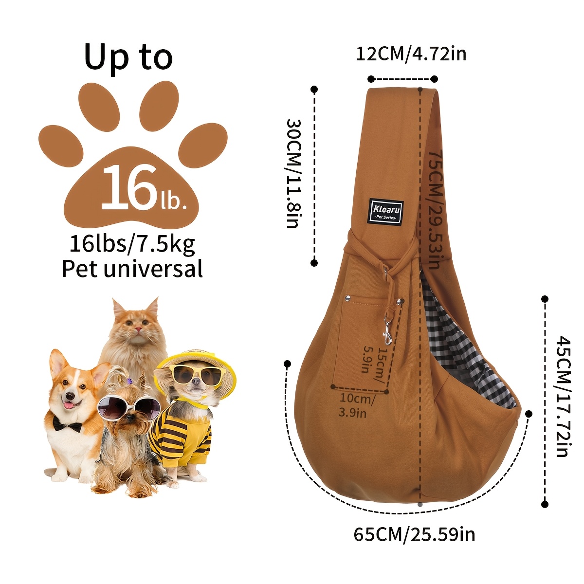 TEMU 【軽量】犬 猫 ユニバーサル クロスボディバッグ ストラップ 通気性 旅行 アウトドア ポータブル 折りたたみ 収納 テディ プードル キティ 犬 バッグ 猫 バッグ ストラップ ポータブル ポケット 安全バックル アウトドア お出かけ 多様なシーンに