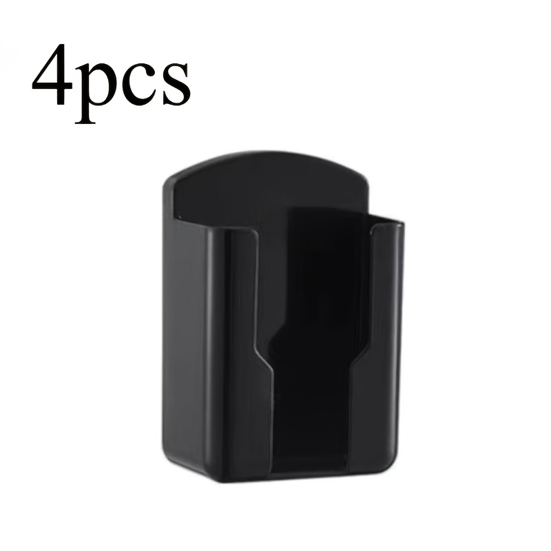 TEMU 4pcs Durable Plastic Wall-mounted Remote Control Holders - Tv And Air Conditioner Remote Storage Box, Space- Organizer, Compact And Convenient,