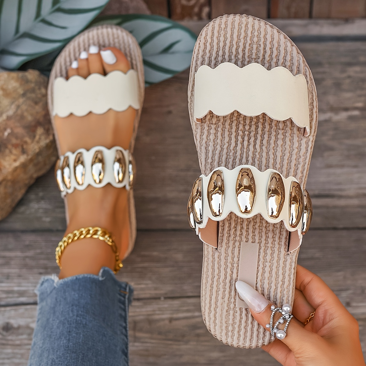 TEMU New Women's Sandals - Lightweight Eva Sole, Comfortable Fabric, Suitable For Outdoor Wear, Travel, Leisure, And Beach Use, Women Shoes