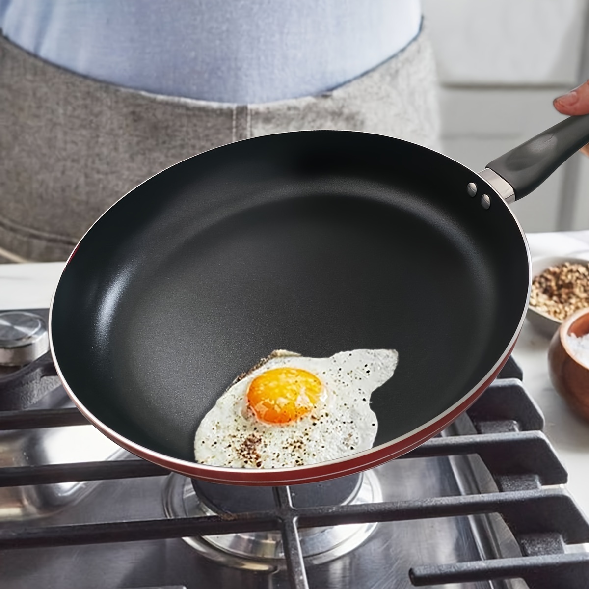 10 8 red aluminum non stick   with   handle   omelets pancakes compatible with gas stoves details 10