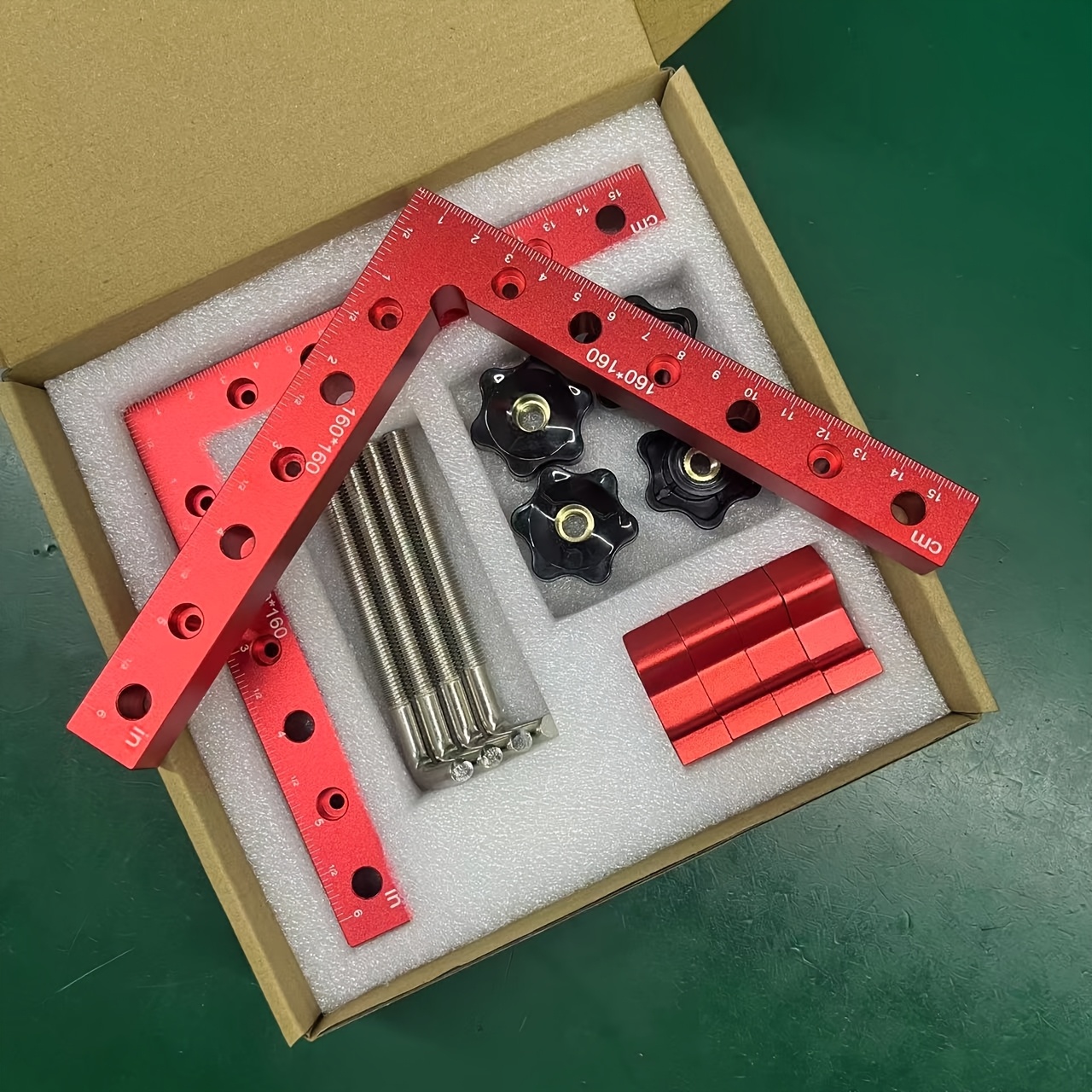 TEMU 2 Packs (14pcs) 6.3x6.3 Inch Right Angle Clamp -160mm L-shaped Auxiliary Fixture, Used For Splicing Boards, Positioning Boards, And Fixing