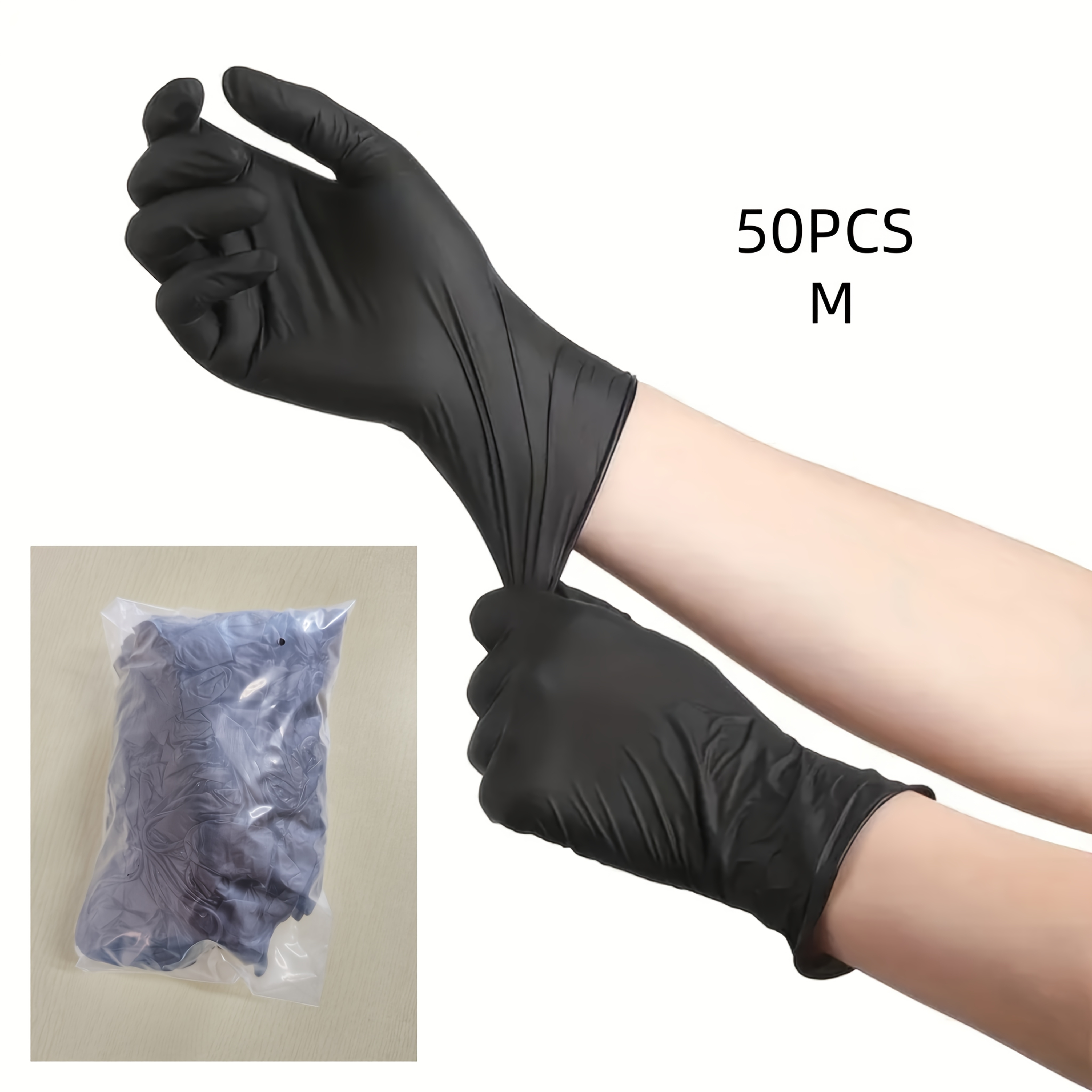 20/50pcs Disposable Vinyl Gloves & Pvc Disposable Gloves, Powder Free Free, 3.5 Mil, 4 Sizes, For Kitchen Dishwashing Household Cleaning