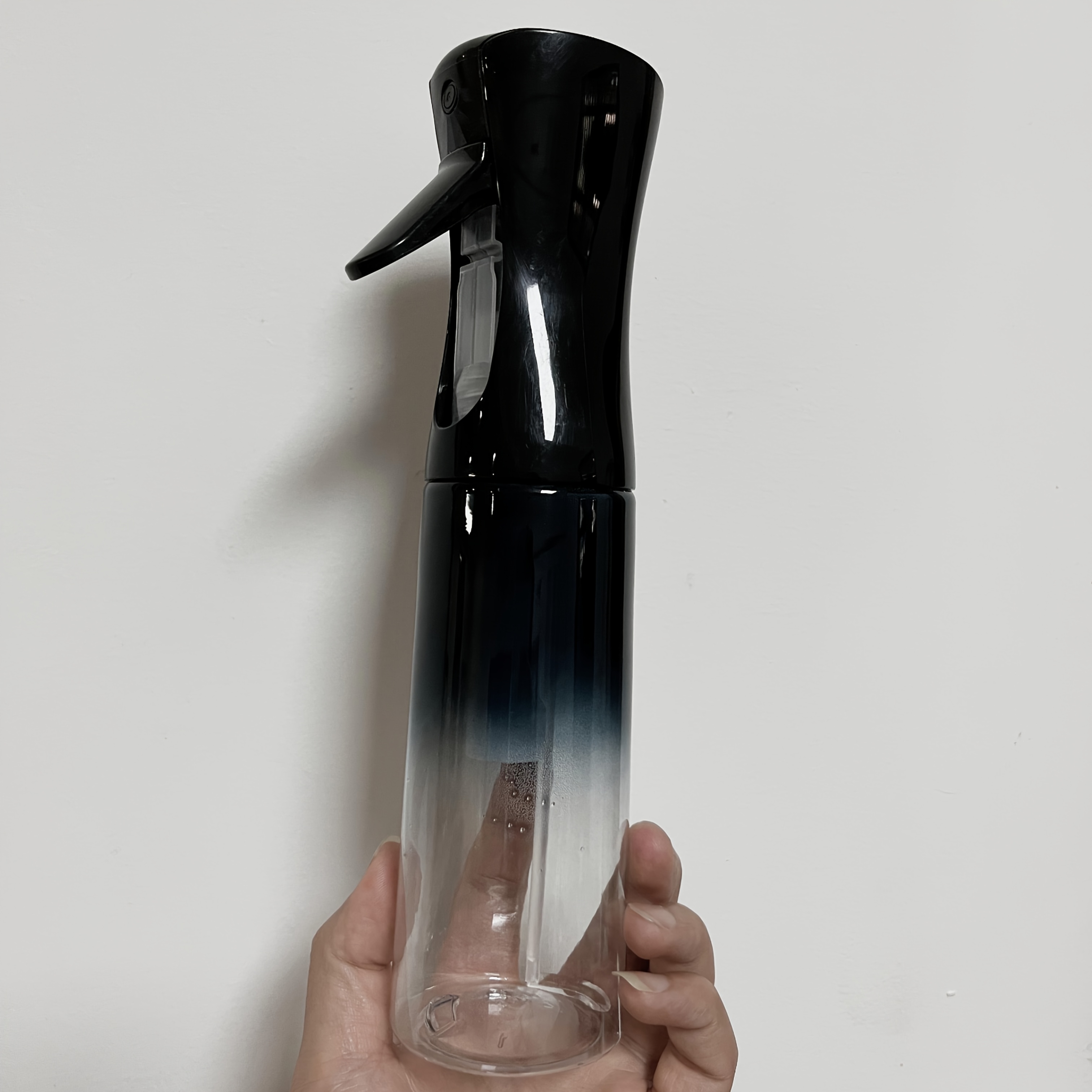 Image of 1 300ml Black Transparent Blue Gradient Continuous Spray Bottle - High Pressure Fine Fog Hair Gel Bottle, Plant Continuous Spray Water Bottle, Used For Hair Style, Skin Care, Plants, Cleaning, Kitchen