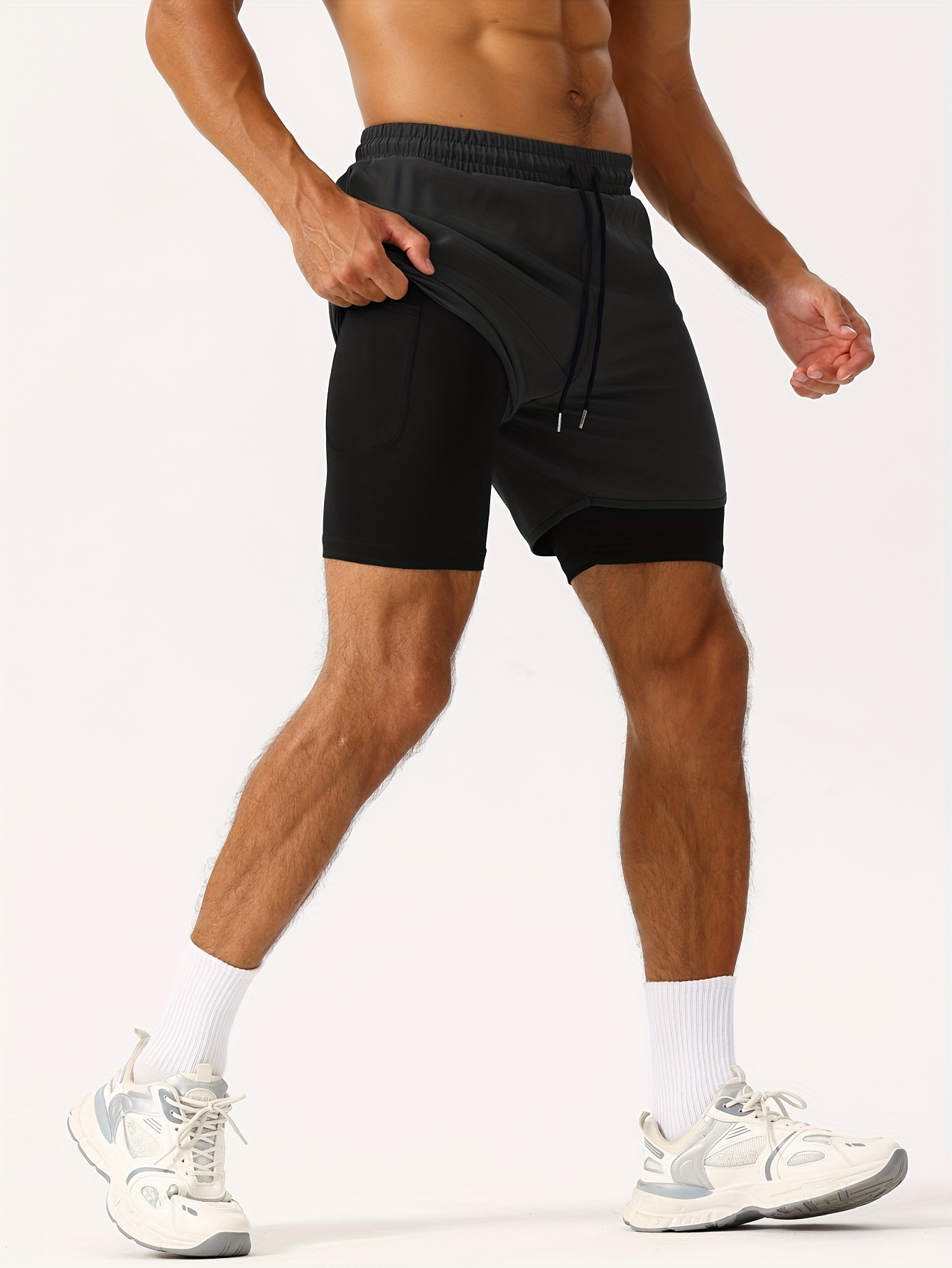 Men'S Shaping Sports Shorts with a Zip Pocket at The Back Waist